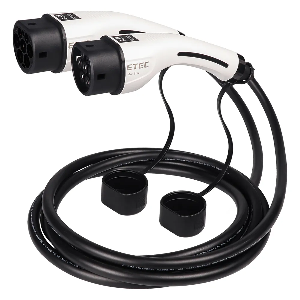 ETEC EKEP3-T2-D-32 Type 2 to Type 2 32A 22KW 400V Mode 3 three phase AC EV charging cable Plug With 5 Meters Extension Cable