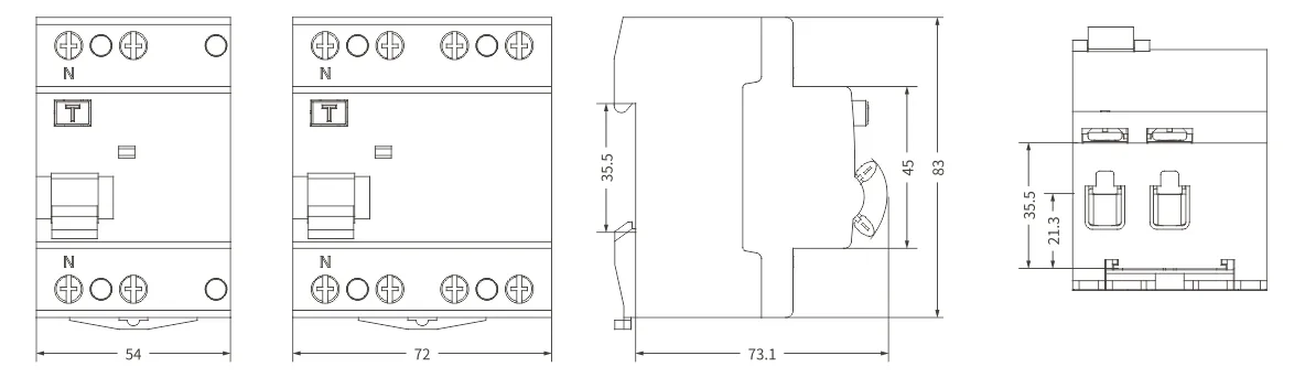 ekl6-63ev-rccb-tamanho