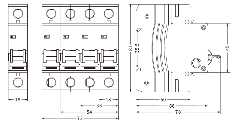 Tamanho ETEK MCB EKM1-63S