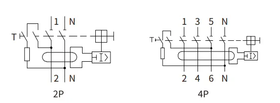 Diagrama de circuito ETEK RCCB EKL1-80(H)
