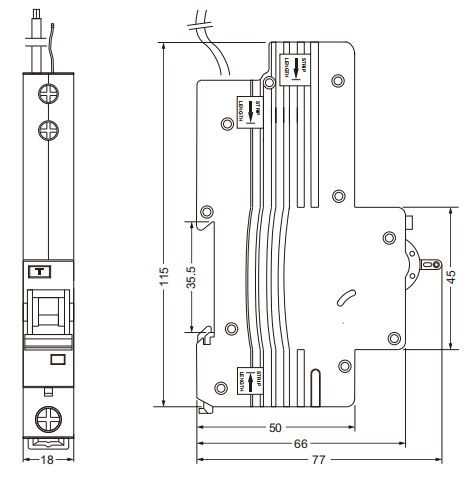 tamanho etek rcbo ekl2-40