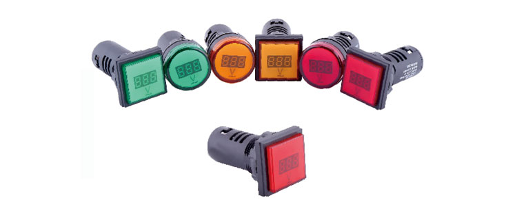 Medidor de voltagem LED Voltímetro LED indicador do medidor de voltagem luz piloto vermelha
