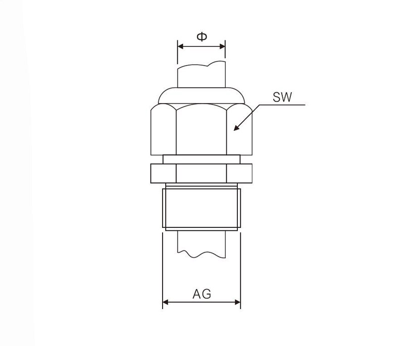 conector à prova d'água da série pg ac 04