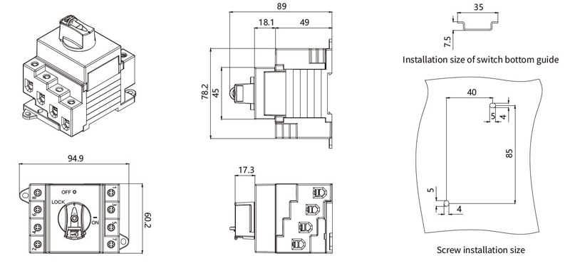 ekd6 db32 gabinete isolador dc 10