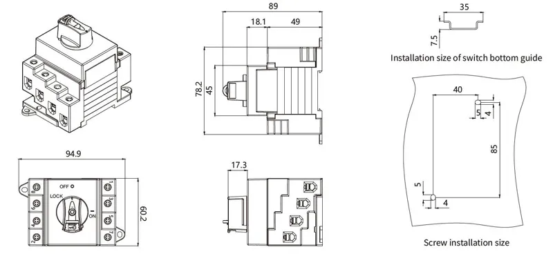 ekd6 db32 gabinete isolador dc 10